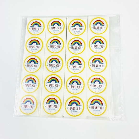 Thank You Stickers. Rainbow. Shipping Product Stickers. Envelope Seals. - Picture 3 of 7